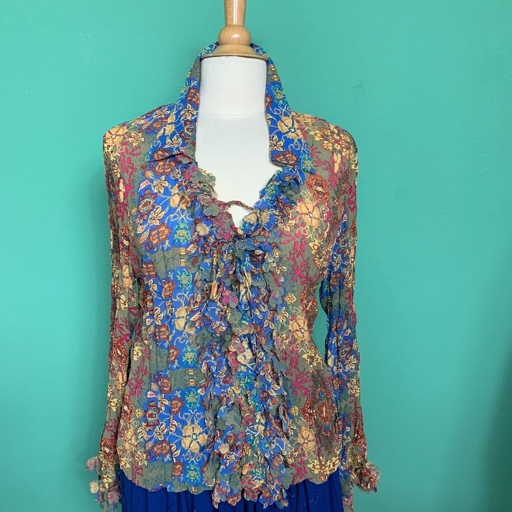 Multi color print Chiffon Blouse